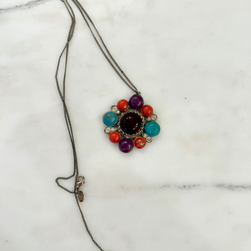 Chanel Enamel & Strass Pendant Necklace - Picture 9 of 10